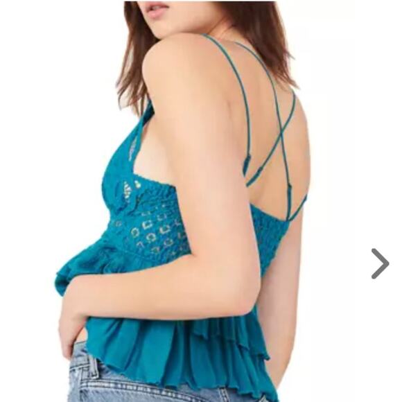 Free People Adella Camisole Turquoise M - Picture 3 of 4